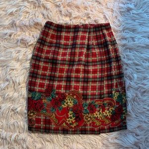 Casual corner plaid skirt